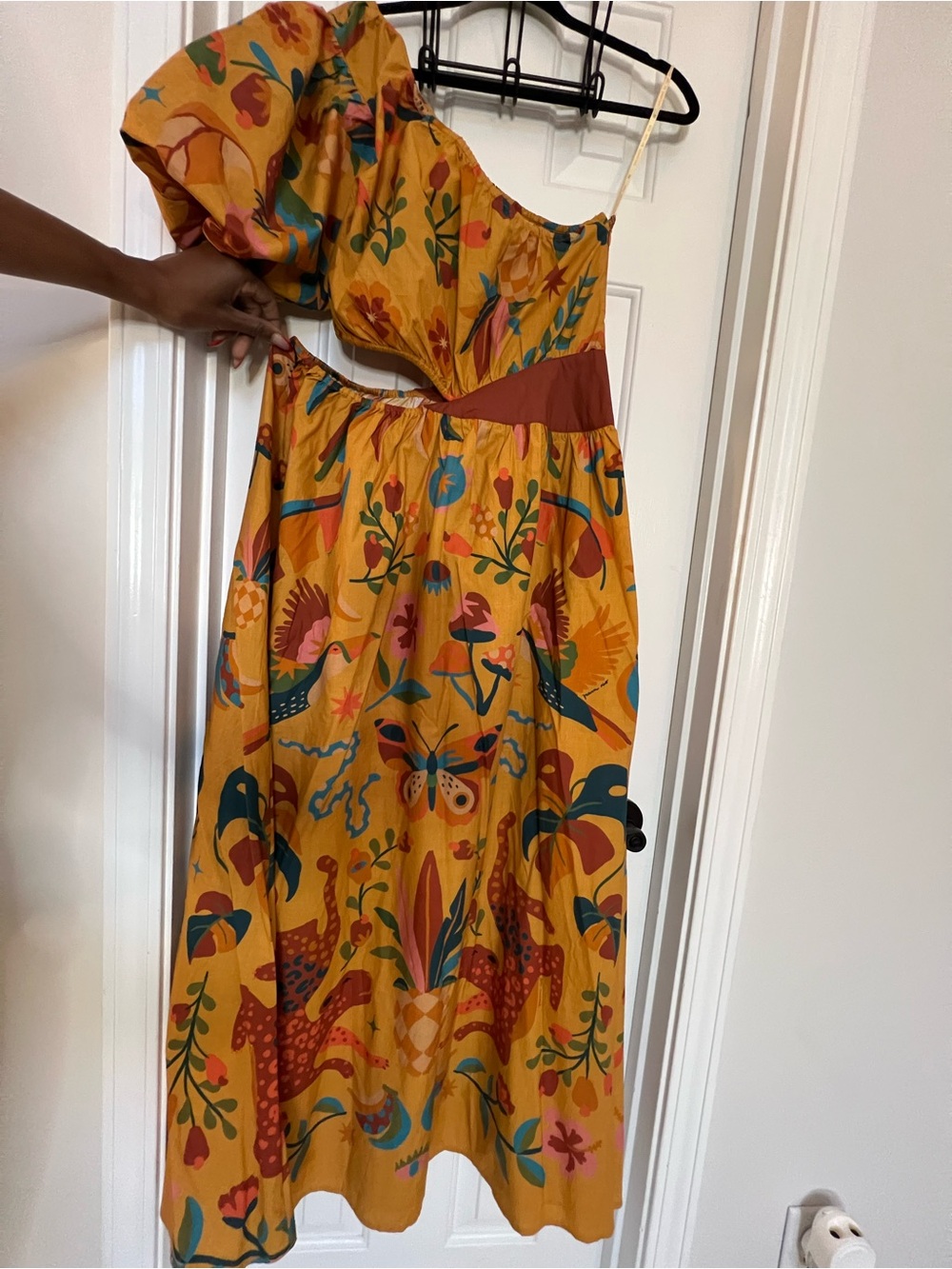 FARM Rio Mustard One-Shoulder Floral Maxi Dress - Picture 2 of 4